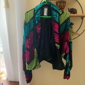 Nasty Gal Multi Colored Sequin Cardigan/Jacket.